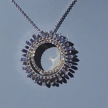 Load and play video in Gallery viewer, Simon G. Two-Tone Baguette Diamond Sun Pendant
