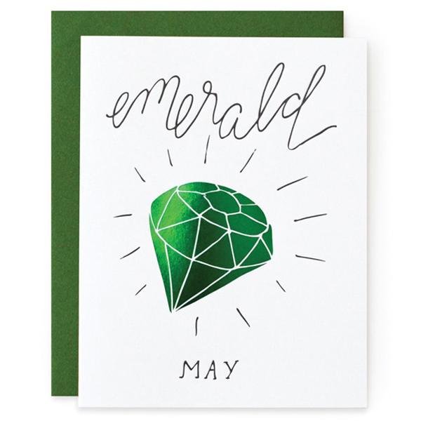 Emerald Gemstone Greeting Card - May Birthday