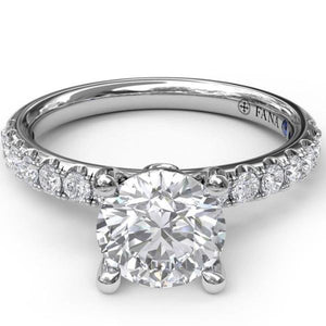 Fana Classic Pave Round Cut Engagement Ring