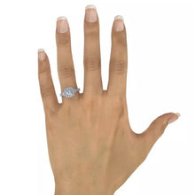 Load image into Gallery viewer, Fana Cushion Halo Bezel Set Milgrain Diamond Engagement Ring
