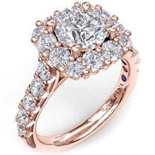 Load image into Gallery viewer, Fana Cushion Halo Round Center Diamond Engagement Ring
