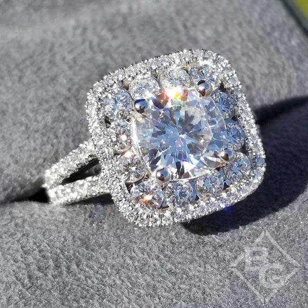 2.8 Carat D VVS Cushion Moissanite, Natural Side Diamonds, Engagement Ring,  14K White Gold, Cushion Shaped, Moissanite Ring, Pave Style - Etsy