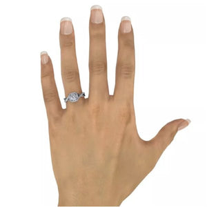 Fana Cushion Shaped Halo Twist Diamond Engagement Ring