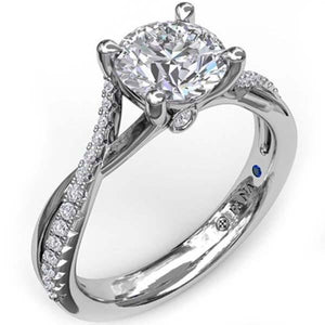 Fana Double Twist Diamond & High Polish Engagement Ring