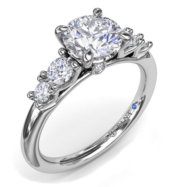 Fana Graduating Round Cut Claw Prong Diamond Engagement Ring
