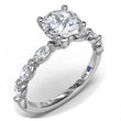 Load image into Gallery viewer, Fana White Gold Marquise Cut Side Shared Prong Diamond Engagement Ring Angled Side View

