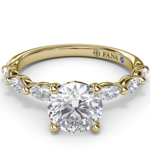 Fana Marquise Cut Side Shared Prong Diamond Engagement Ring