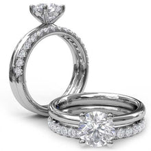 Load image into Gallery viewer, Fana Round Cut Four Prong High Polish Solitaire Engagement Ring
