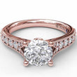 Load image into Gallery viewer, Fana Round Cut Four Prong Milgrain Diamond Engagement Ring
