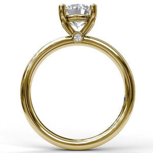 Fana Round Cut Four Prong Yellow Gold Solitaire Engagement Ring