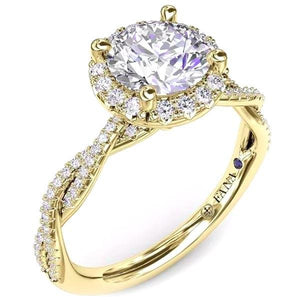 Fana Round Halo Twist Diamond Engagement Ring