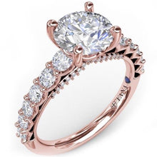 Load image into Gallery viewer, Fana Shared Prong Round Cut Diamond Engagement Ring with Large Center
