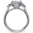Load image into Gallery viewer, Fana Three Stone Halo Large Oval Center Diamond Engagement Ring
