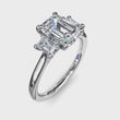 Load and play video in Gallery viewer, Video of Fana Three Stone Emerald Cut Diamond Engagement Ring
