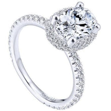 Load image into Gallery viewer, Forever One Oval Cut Moissanite Halo Diamond Engagement Ring
