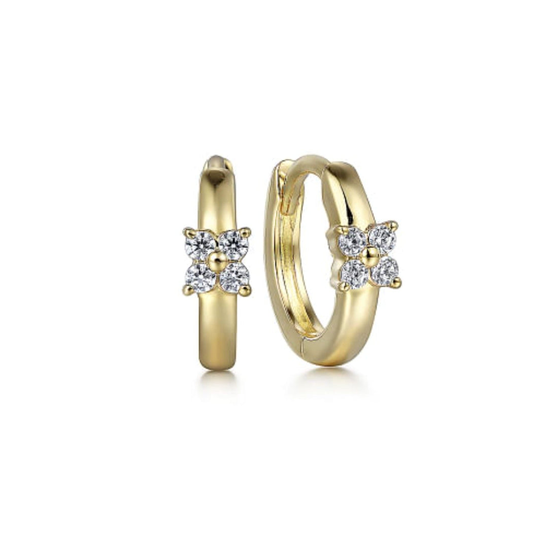 Gabriel 10MM Diamond Cluster Huggie Earrings