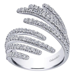 Gabriel 14k White Gold "Lusso" Contemporary Diamond Fashion Ring