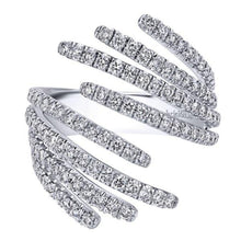 Load image into Gallery viewer, Gabriel 14k White Gold &quot;Lusso&quot; Contemporary Diamond Fashion Ring
