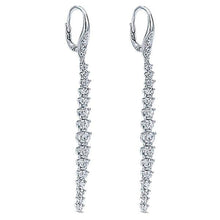 Load image into Gallery viewer, Gabriel 18K White Gold Diamond Drop Pave &quot;Waterfall&quot; Earrings
