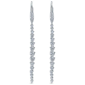 Gabriel 18K White Gold Diamond Drop Pave "Waterfall" Earrings