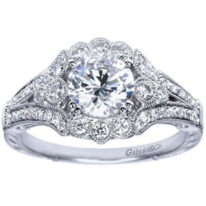 Gabriel & Co. "Armada" Round Halo Diamond Engagement Ring