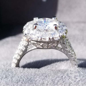 Gabriel & Co. Amavida "Coco" Round Large Diamond Halo Engagement Ring