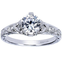 Load image into Gallery viewer, Gabriel Amavida &quot;Kirie&quot; Vintage Style Tapered Diamond Engagement Ring
