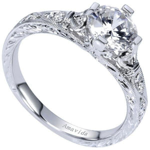 Gabriel & Co. "Kirie" Vintage Style Diamond Engagement Ring