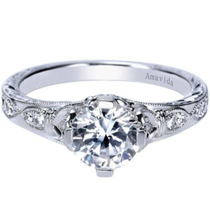 Gabriel & Co. "Kirie" Vintage Style Diamond Engagement Ring