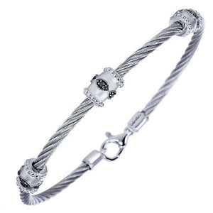 Gabriel Black Diamond Cable Bangle Bracelet