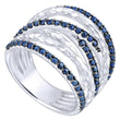 Load image into Gallery viewer, Gabriel Blue Sapphire Right Hand Wave Ring in Sterling Silver
