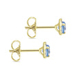 Load image into Gallery viewer, Gabriel Blue Topaz Diamond Halo Stud Earrings
