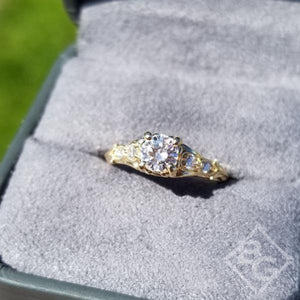 Gabriel Chelsea Milgrain Diamond Engagement Ring with 0.50 Ct Round Center