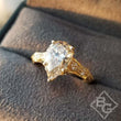Load image into Gallery viewer, Gabriel Chelsea Milgrain Diamond Engagement Ring with Warm Yellow Pear Cut Center
