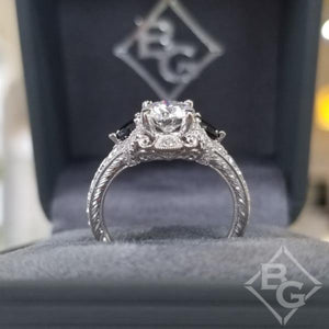Gabriel "Chrystie" White & Black Diamond Halo Engagement Ring