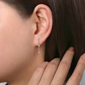 Gabriel & Co. 0.75 Inch Round Station Diamond Cluster Hoop Earrings
