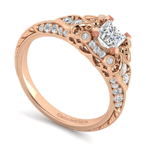 Gabriel & Co. "Abel" Princess Cut Diamond Halo Engagement Ring
