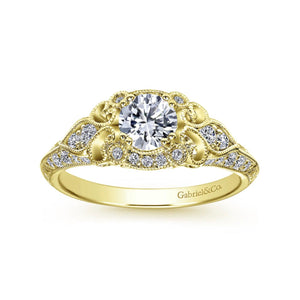 Gabriel & Co. "Abel" Round Halo Vintage Diamond Engagement Ring