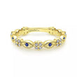 Load image into Gallery viewer, Gabriel &amp; Co. Alternating Sapphire and Diamond Station Wedding Band
