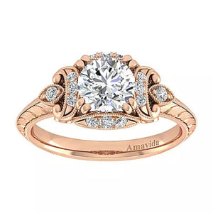 Gabriel & Co. Amavida "Margarita" Vintage Halo Diamond Engagement Ring