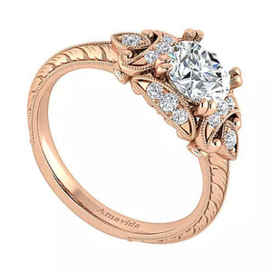 Gabriel & Co. Amavida "Margarita" Vintage Halo Diamond Engagement Ring