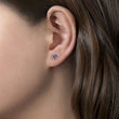 Load image into Gallery viewer, Gabriel &amp; Co. Amethyst &amp; Diamond Halo Stud Earrings
