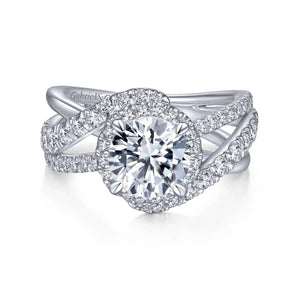 Gabriel & Co. "Anzura" Halo Diamond Engagement Ring