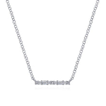 Load image into Gallery viewer, Gabriel &amp; Co. Baguette &amp; Round Diamond Bar Necklace
