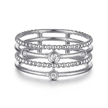 Load image into Gallery viewer, Gabriel &amp; Co. Bezel Set Diamond Station Layered Ring
