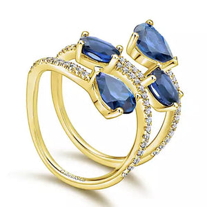 Gabriel & Co. Blue Sapphire & Diamond Right Hand Ring