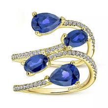 Load image into Gallery viewer, Gabriel &amp; Co. Blue Sapphire &amp; Diamond Right Hand Ring
