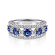Load image into Gallery viewer, Gabriel &amp; Co. Blue Sapphire &amp; Diamond Round Cut Five Stone Ring

