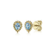Load image into Gallery viewer, Gabriel &amp; Co. Blue Topaz Bujukan Pear Shape Stud Earrings

