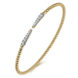 Gabriel & Co. Bujukan Beaded Pave Diamond Bangle Bracelet